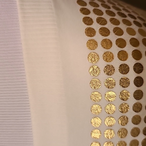 HKR Collection Metallic Gold Polka Dot Tank/Tube/Tunic Top Size: M - Picture 6 of 9